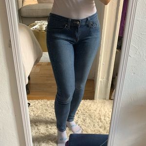 Low-Rise Blue Skinny Jeans